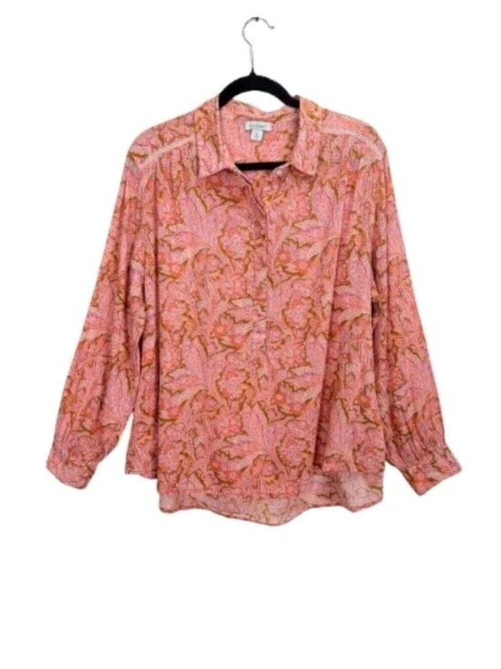 Sundance Poppy Bloom Oversized Long Sleeve Popover Top Shirt Saize XL - Picture 3 of 11